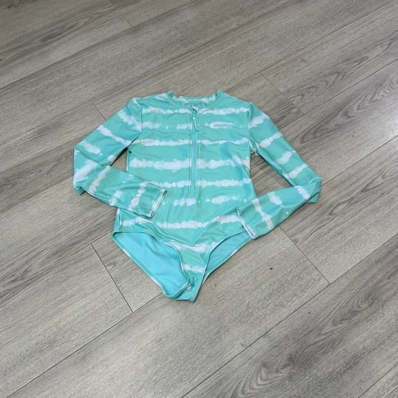 Eddie Bauer Kids Aqua and White Swimsuit 14/16 - Picture 1 of 8